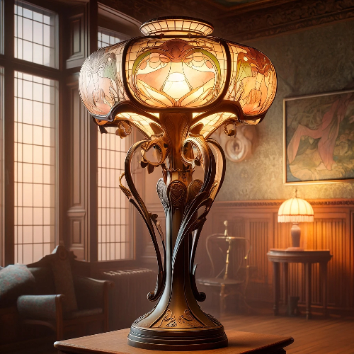 Lampe art nouveau de style 1900